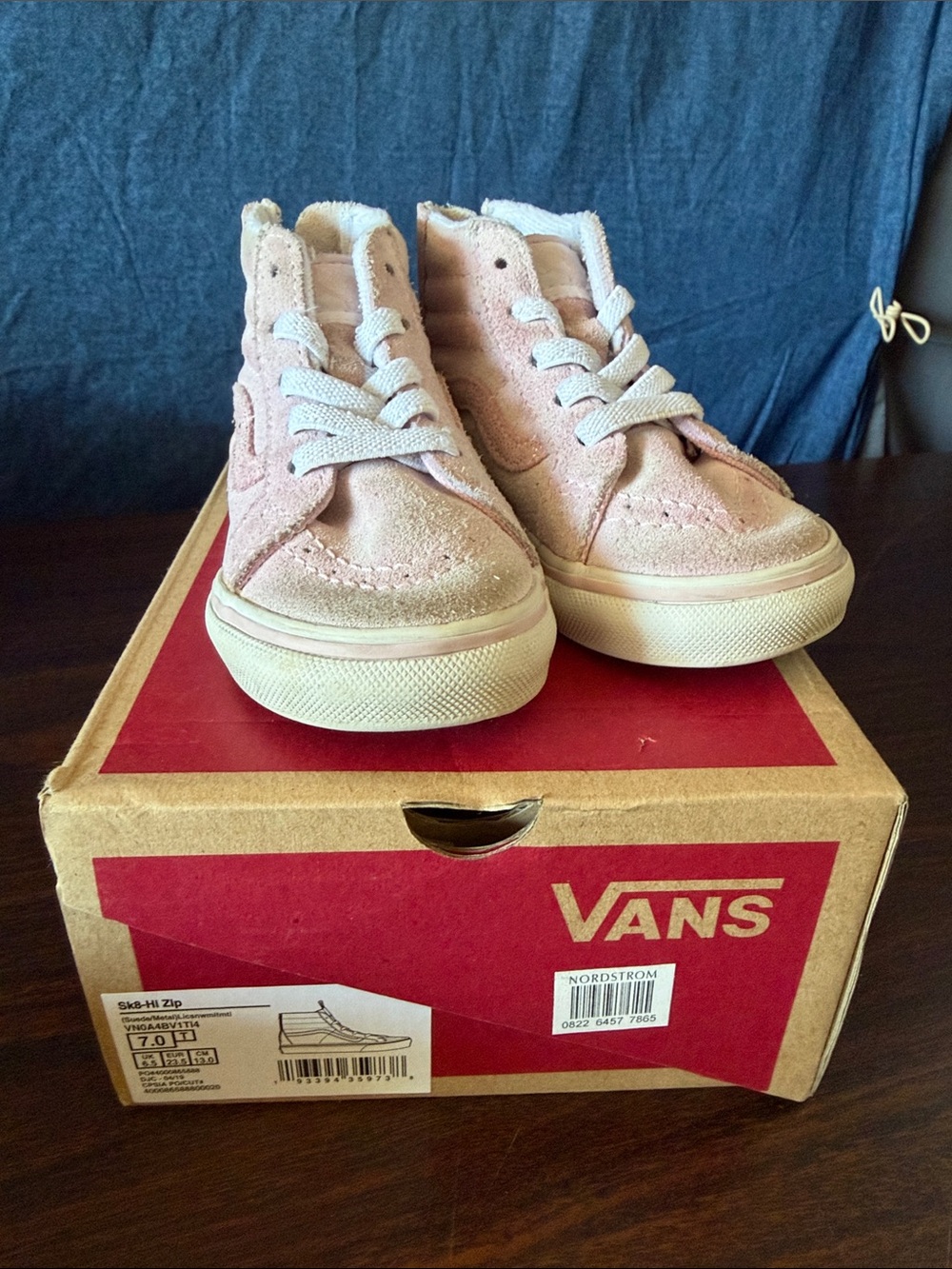 Vans Kids Blush Pink Suede High-Top Sneakers